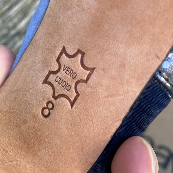 Cynthia Vincent Astrid Metallic Leather Suede Designer Platform Sandals Heels - Picture 11 of 15